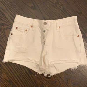 white Levi Shorts